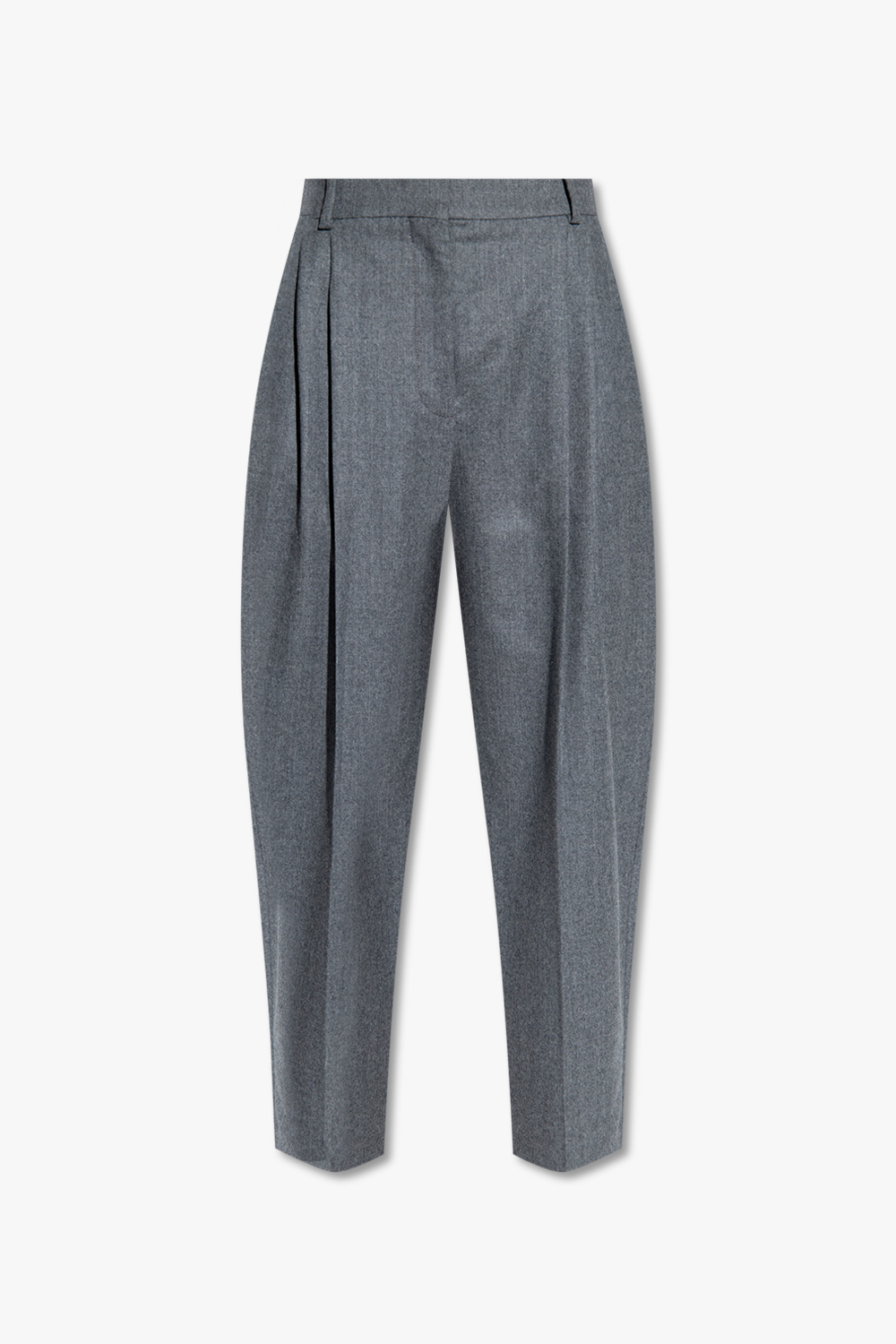 【関税&送料込】Stella Mccartney Wide Grey Wool Trousers Pushbutton SSENSE Exclusive Black Pleated Micro Shorts